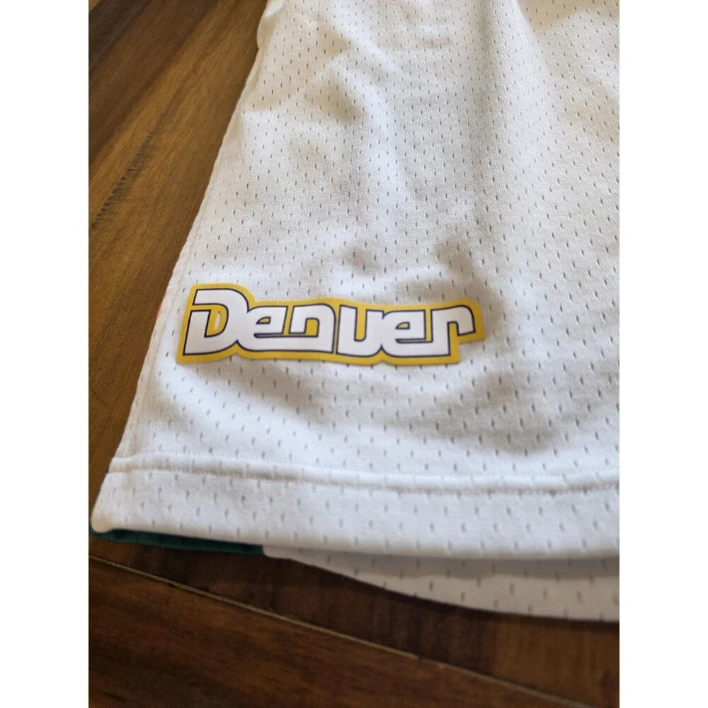 Mitchell & Ness NBA Denver Nuggets Swingman White Rainbow Shorts Men's XXL 2XL